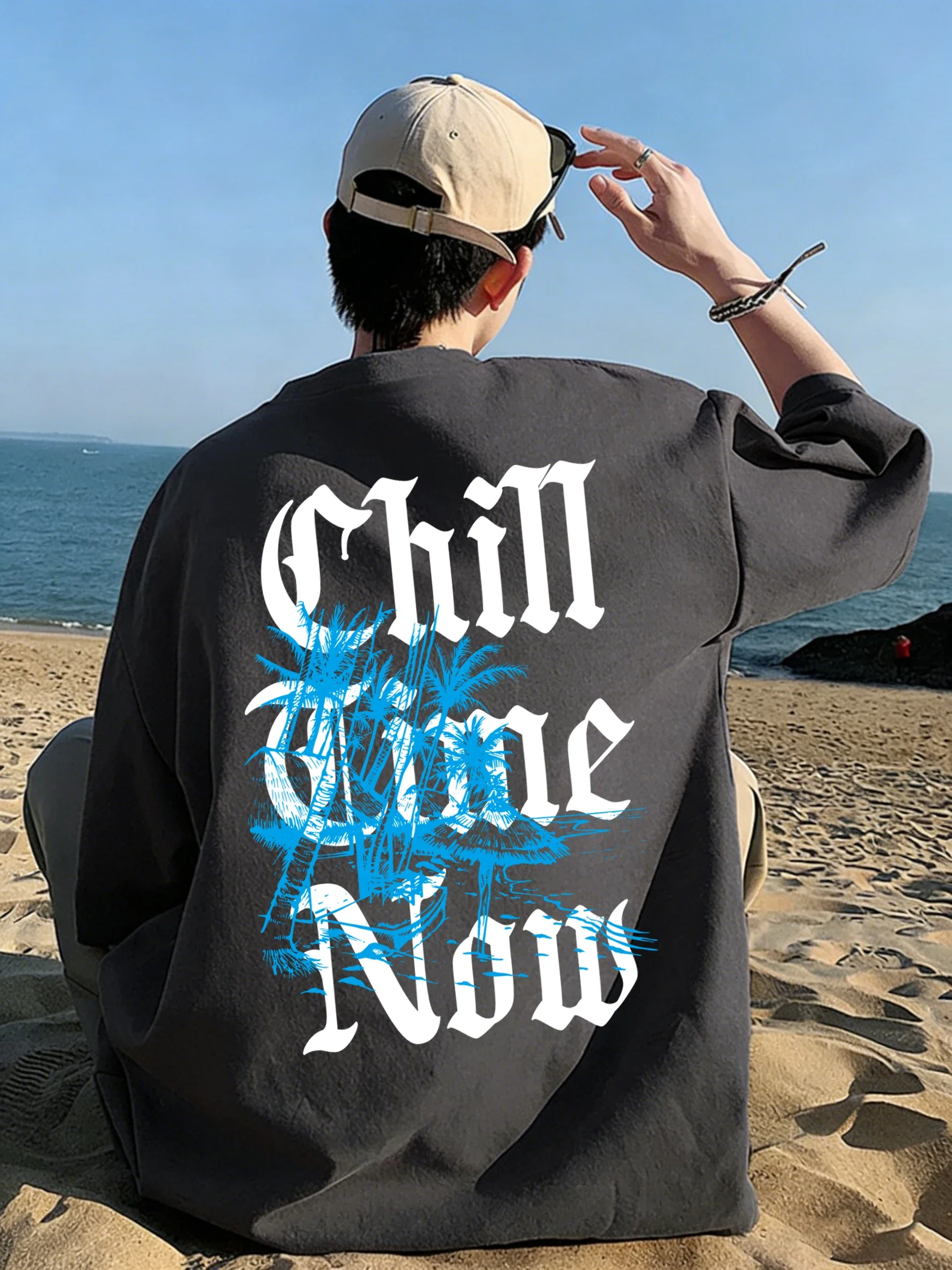 Vintage Fashion Now - Beach Chill Time Now Baskılı T-Shirt