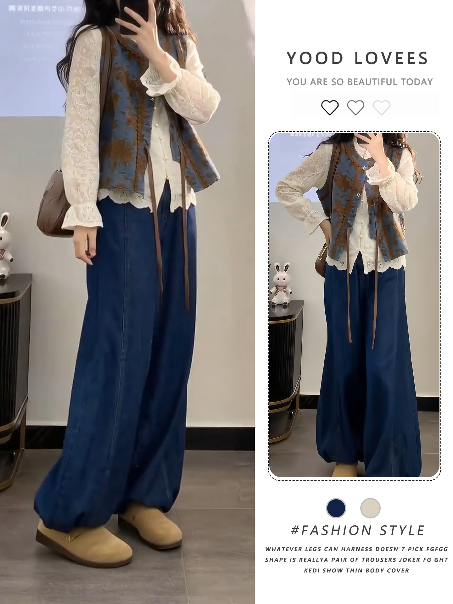 Vintage Fashion Years - İlkbahar Sonbahar Vintage Tasarım Büyük Beden