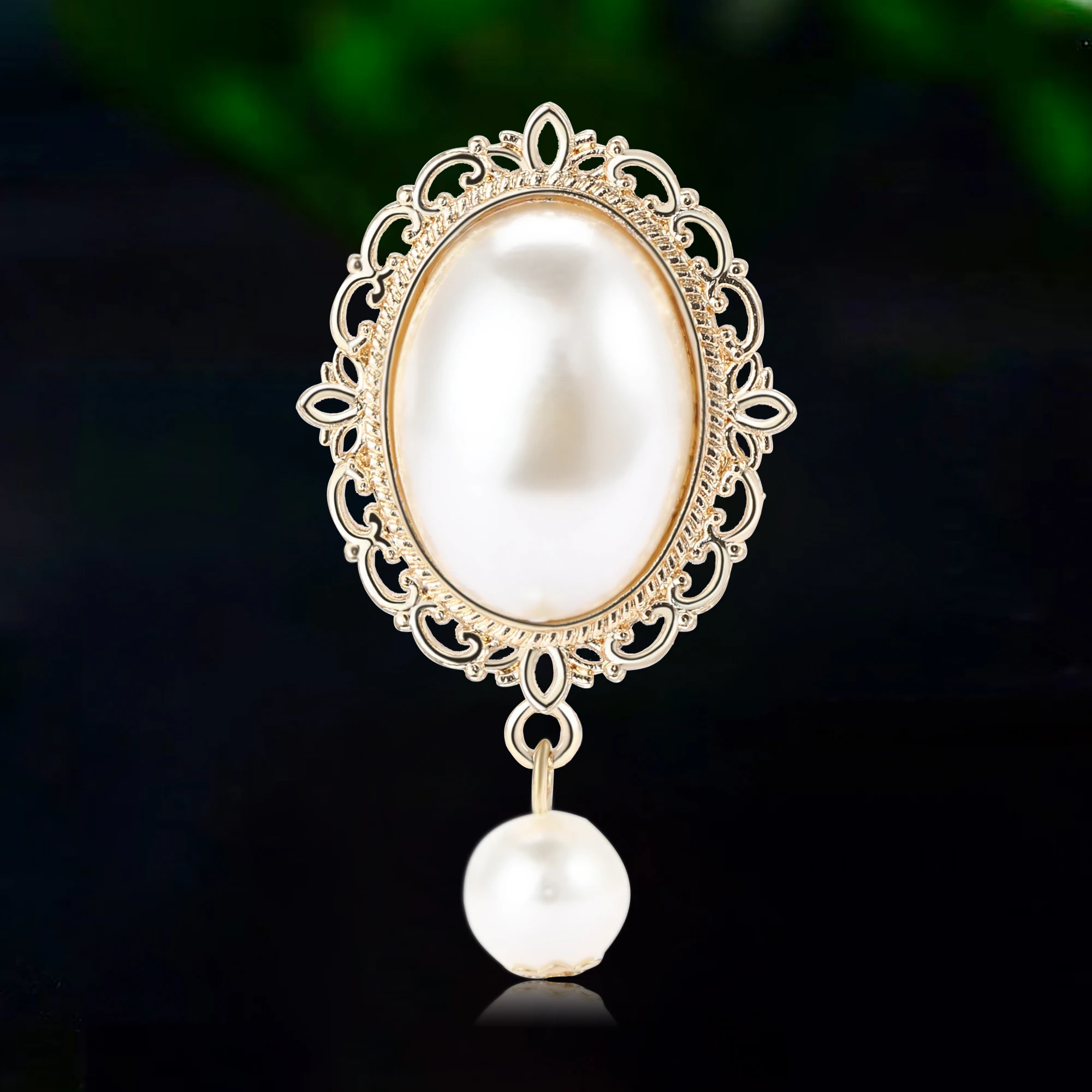 Vintage Fashion Events - Vintage Inci Oval Barok Broş Kadınlar