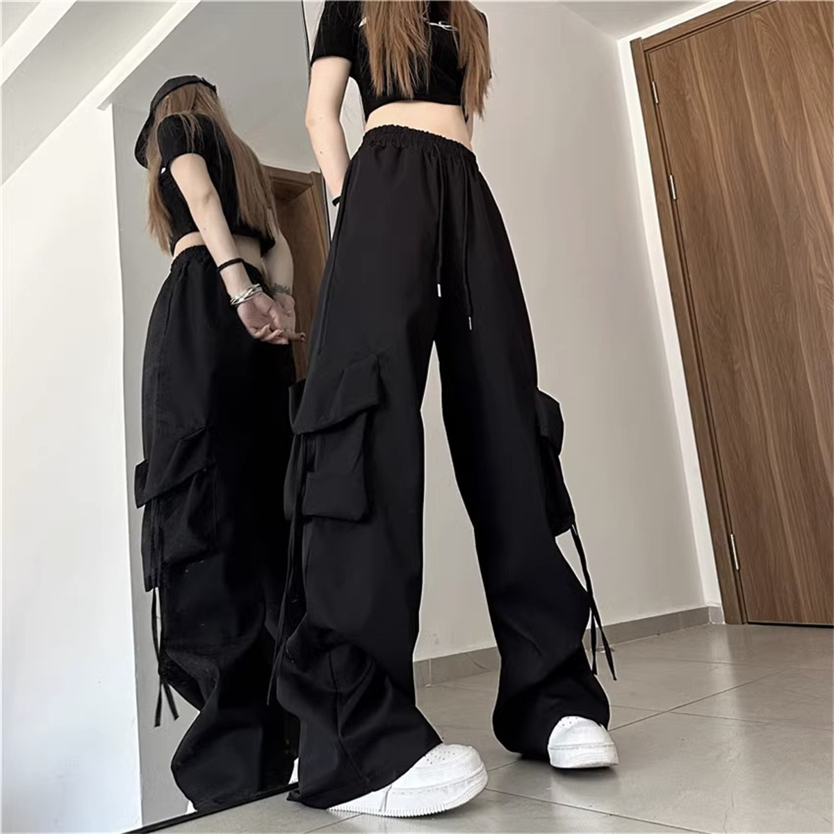 Vintage Fashion Ai - Artı Boyutu Kadın Kargo Pantolon Yüksek