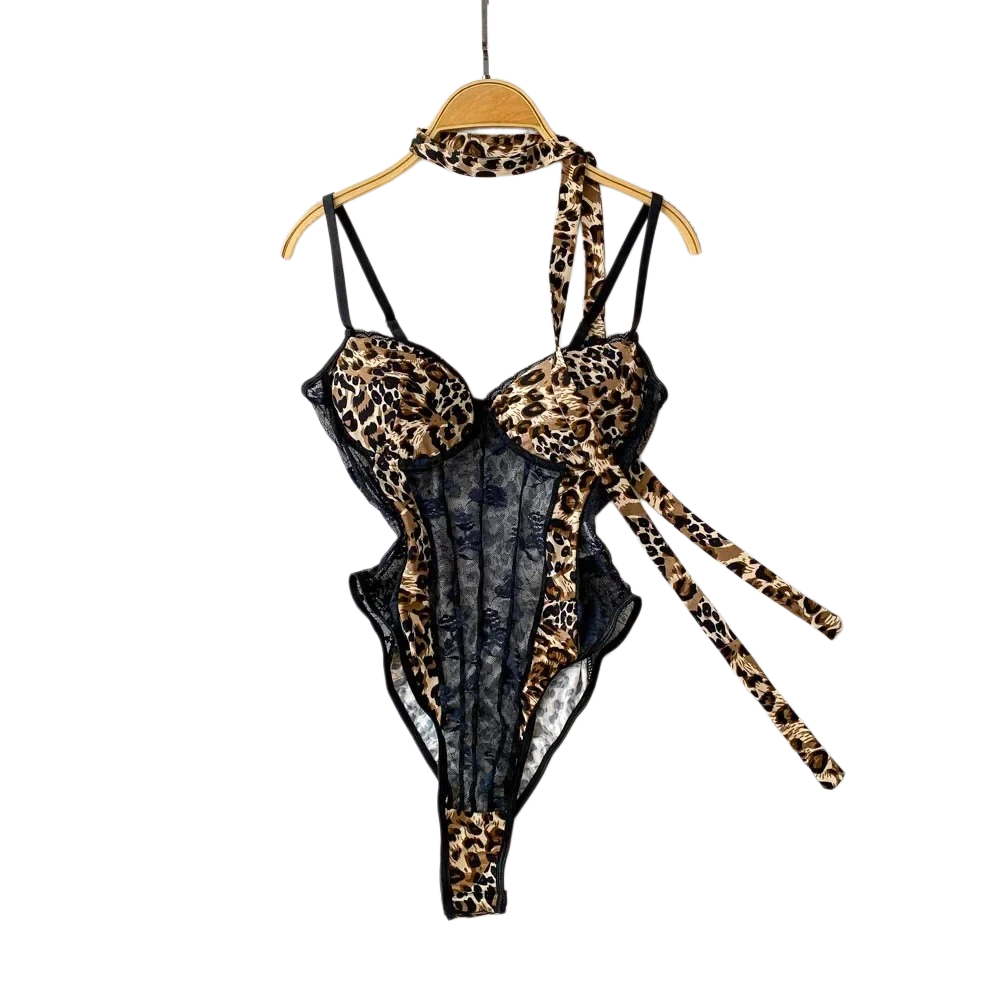 Vintage Fashion Aesthetic - Kadın Hotsweet V Yaka Leopar İnce