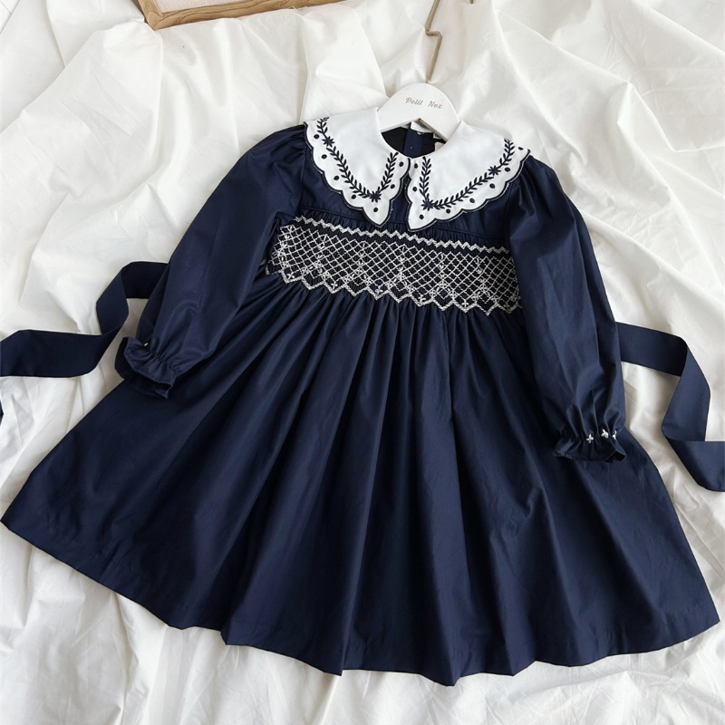 Vintage Fashion Boutique - Vintage Koyu Mavi El İşi Nakışlı