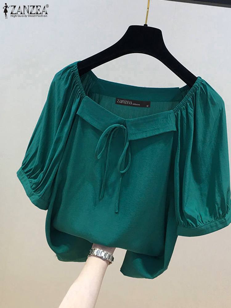 Vintage Fashion Style Female - ZANZEA kore tarzı katı bluz moda