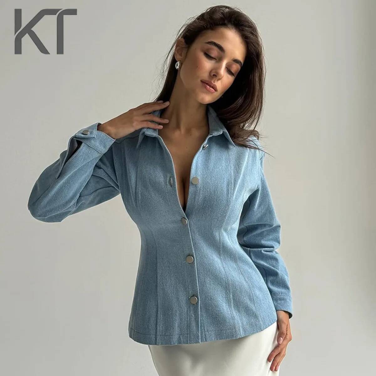 Vintage Fashion - KT Vintage Beli İncelten Kot Gömlek