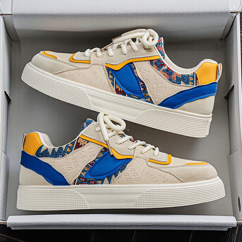 Vintage Fashion Boutique - Erkek Vintage Patchwork Platform Spor Ayakkabıları