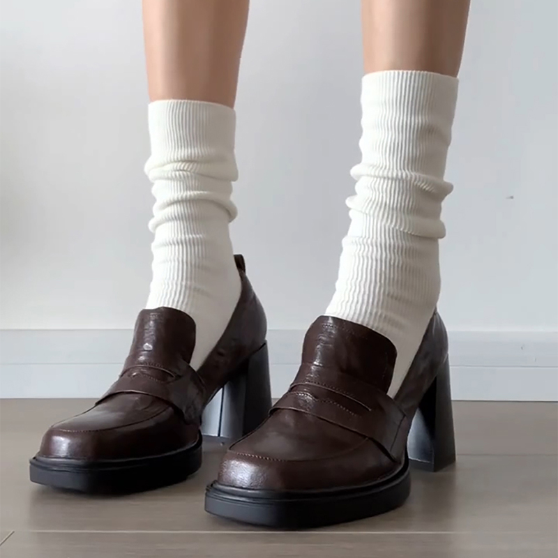 Vintage Fashion Style Female - Kolej Tarzı Kadın makosen ayakkabı Moda