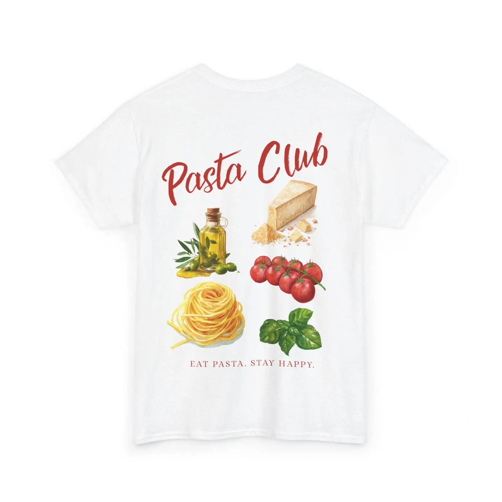 Vintage Fashion Illustration - Pasta Club illüstrasyonlu tişört malzemeleri grafik