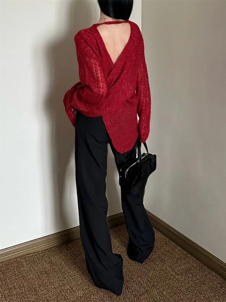 Vintage Fashion - Y2K Transparan Örme Kadın Tişörtü, Vintage