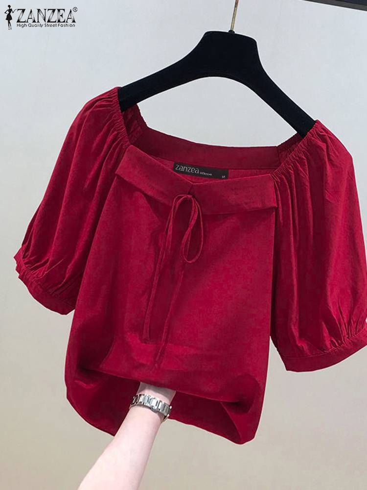 ZANZEA kore tarzı katı bluz mo - Vintage Fashion Style Female incelemesi ve fiyatı