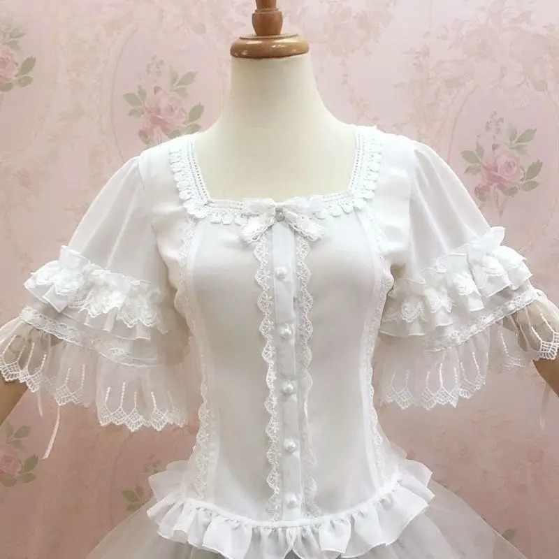 Vintage Y2K Lolita Tarzı Bluzl - Vintage Fashion Style Female incelemesi ve fiyatı