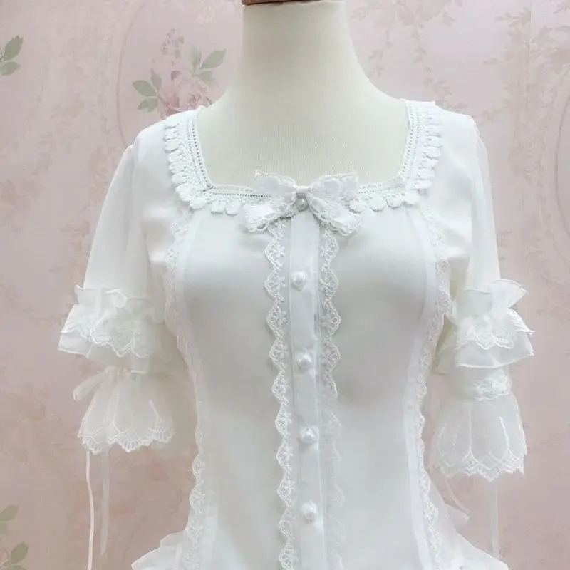 Vintage Y2K Lolita Tarzı Bluzl - Vintage Fashion Style Female incelemesi ve fiyatı