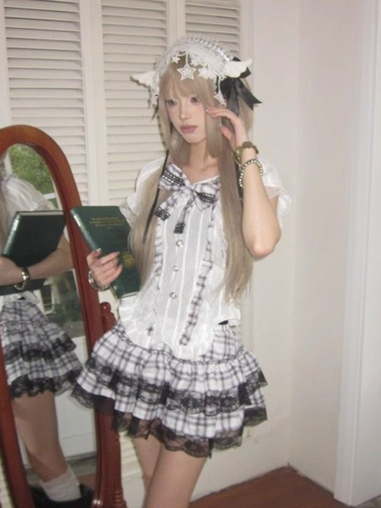Japon Tatlı Preppy Tarzı 2 Par - Vintage Fashion Style Female incelemesi ve fiyatı